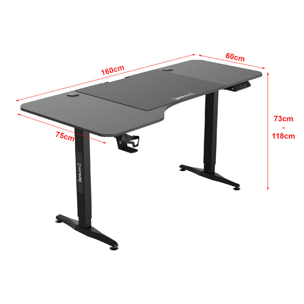 Výškově nastavitelný stůl Oxnard elektrický 160x75cm v různých barvách [pro.tec]