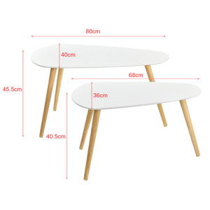 [en.casa] Konferenční stolky »Langesund« ABST-460x MDF, masiv 2 kusová sada