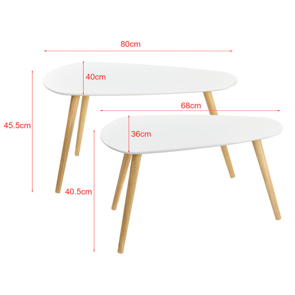 [en.casa] Konferenční stolky »Langesund« ABST-460x MDF, masiv 2 kusová sada