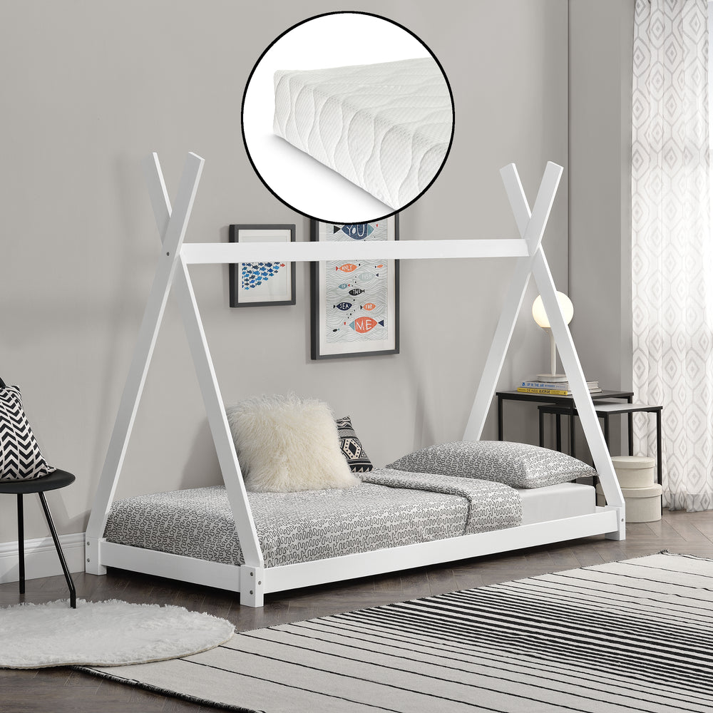Kinderbett Onejda 90x200 cm mit Kaltschaummatratze in versch. Farben [en.casa] - premiumXL
