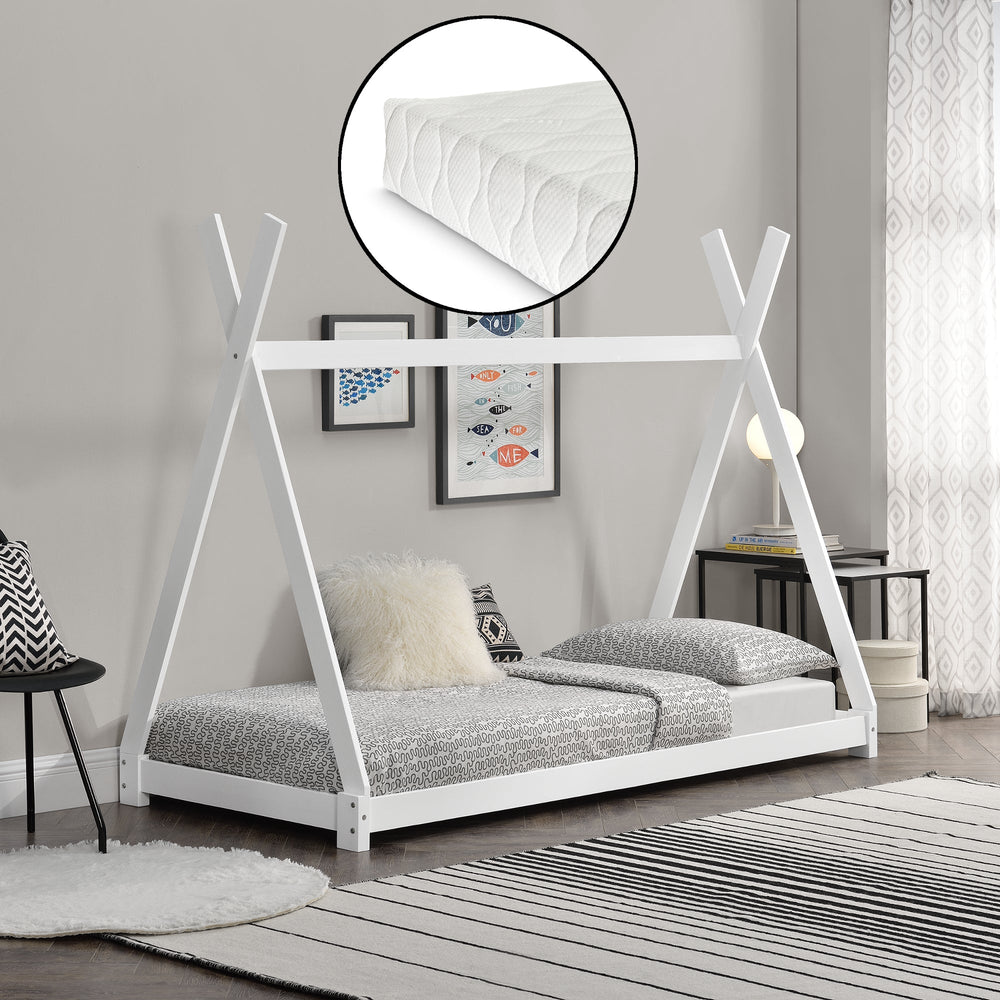 Kinderbett Onejda 90x200 cm mit Kaltschaummatratze in versch. Farben [en.casa] - premiumXL