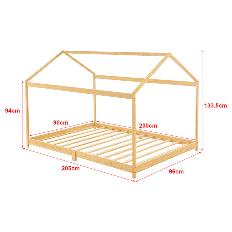 Měřítkový nákres Dětská postýlka Vindafjord bambus v různých velikostech [en.casa]