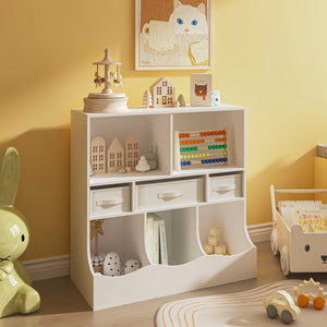 Kinderregal Vastesa 75x80x40 cm Weiß [en.casa] - premiumXL
