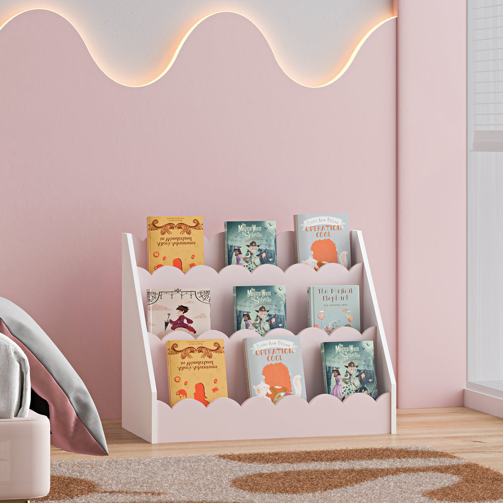 Dětský regál Vestnes 48x61x30 cm Cotton Candy/Bílá [en.casa]