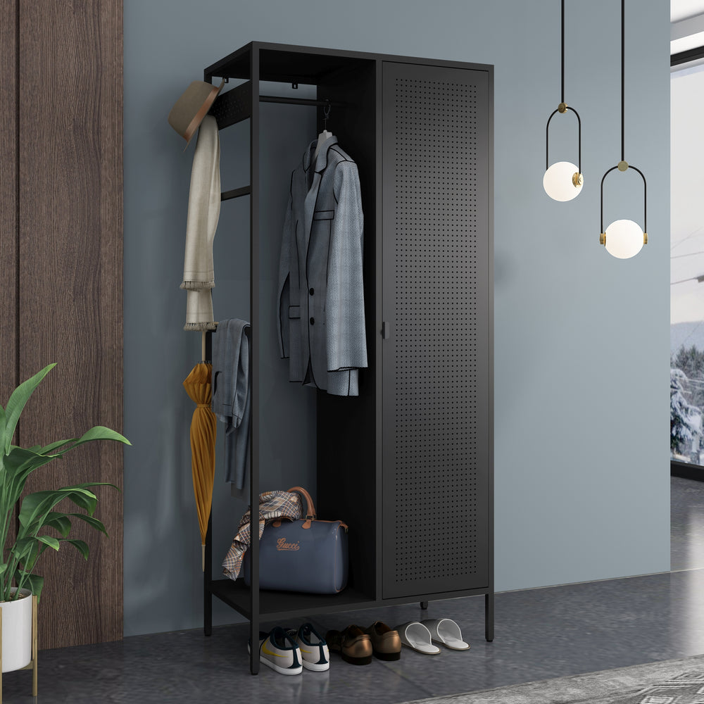 Skříň na oblečení Puumala 180x80x45 cm kov [en.casa]