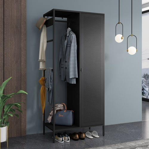 Skříň na oblečení Puumala 180x80x45 cm kov [en.casa]