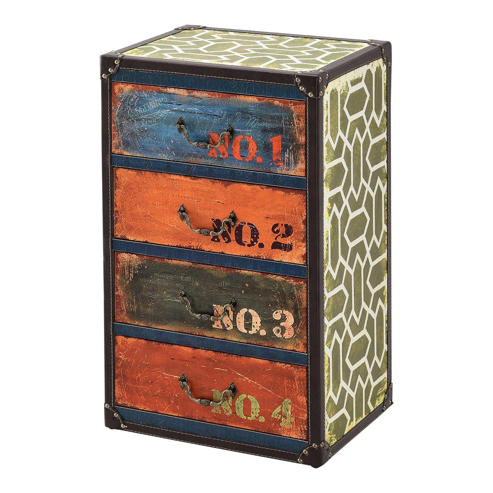 Komoda Geeste 66x40x30 cm s 4 zásuvkami Umělá kůže Vícebarevná en.casa