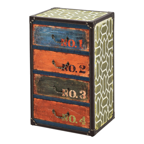 Komoda Geeste 66x40x30 cm s 4 zásuvkami Umělá kůže Vícebarevná en.casa