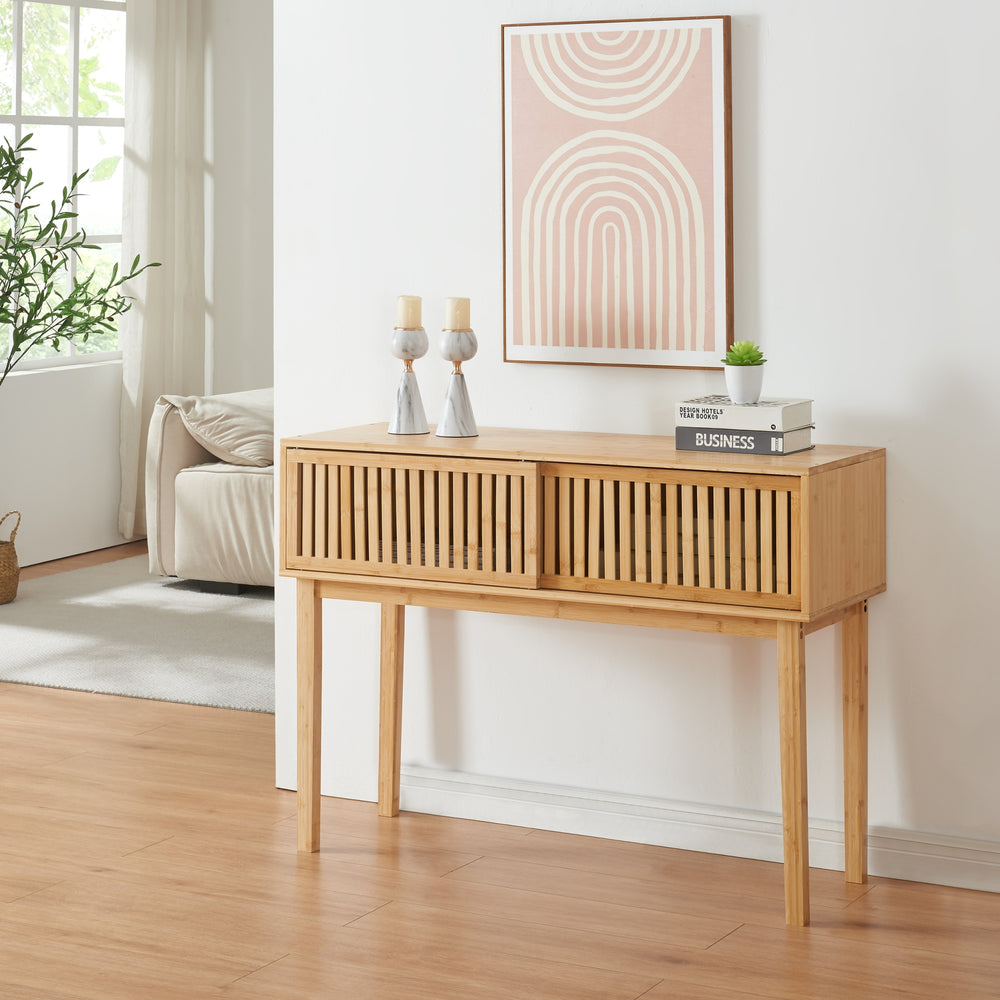 Konsolentisch Ypäjä 110x39x81 cm Bambus [en.casa] - premiumXL