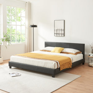 Kunstlederbett 180x200 cm Schwarz Corium - premiumXL