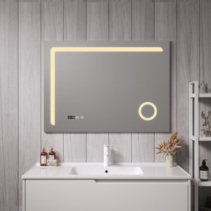 LED-koupelnové zrcadlo Chambave stříbrné v různých velikostech [pro.tec]