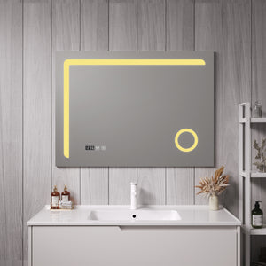 LED-koupelnové zrcadlo Chambave stříbrné v různých velikostech [pro.tec]