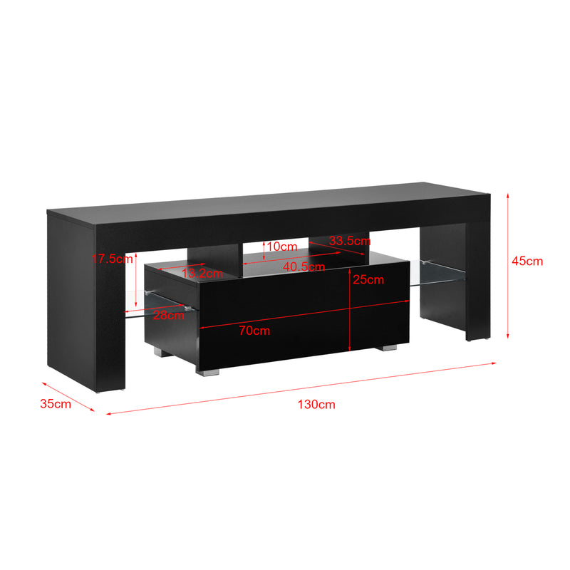Maßskizze [en.casa] TV stolek »Grimsey« ABSW-630x s LED podsvícením