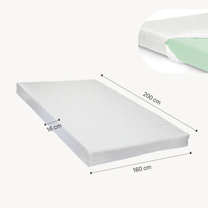 LED čalouněná postel s matrací Tröstiar [en.casa]