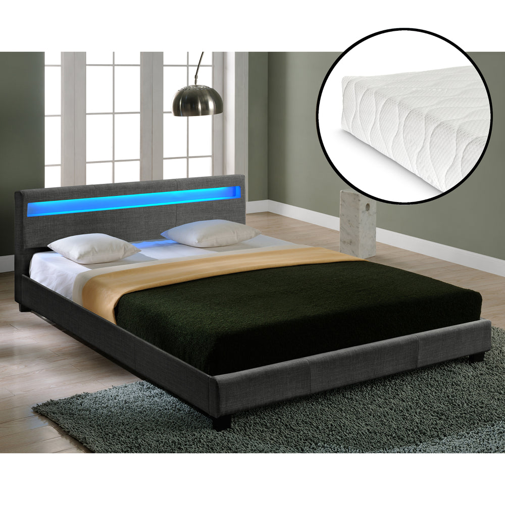 Modernes Stoffbett Bettgestell dunkelgrau CORIUM - premiumXL