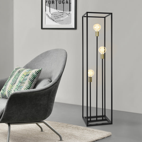 [lux.pro] Stojací lampa "Groningen" 3x E27 kovová