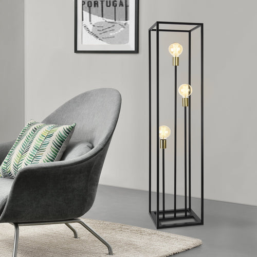 [lux.pro] Stojací lampa "Groningen" 3x E27 kovová