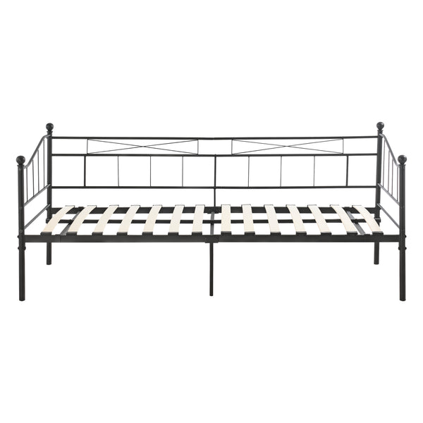 Kovová postel Arjeplog 90x200cm s matrací různé barvy en.casa