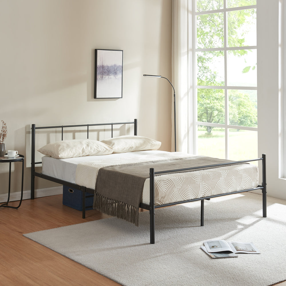 Metallbett Laos Schwarz in versch. Größen [en.casa] - premiumXL