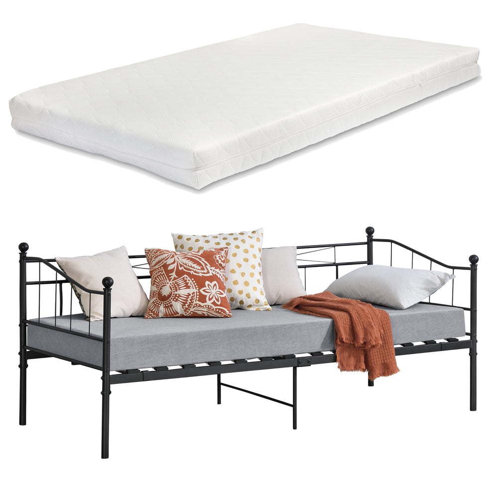 Metallbett Arjeplog 90x200cm mit Matratze versch. Farben en.casa - premiumXL