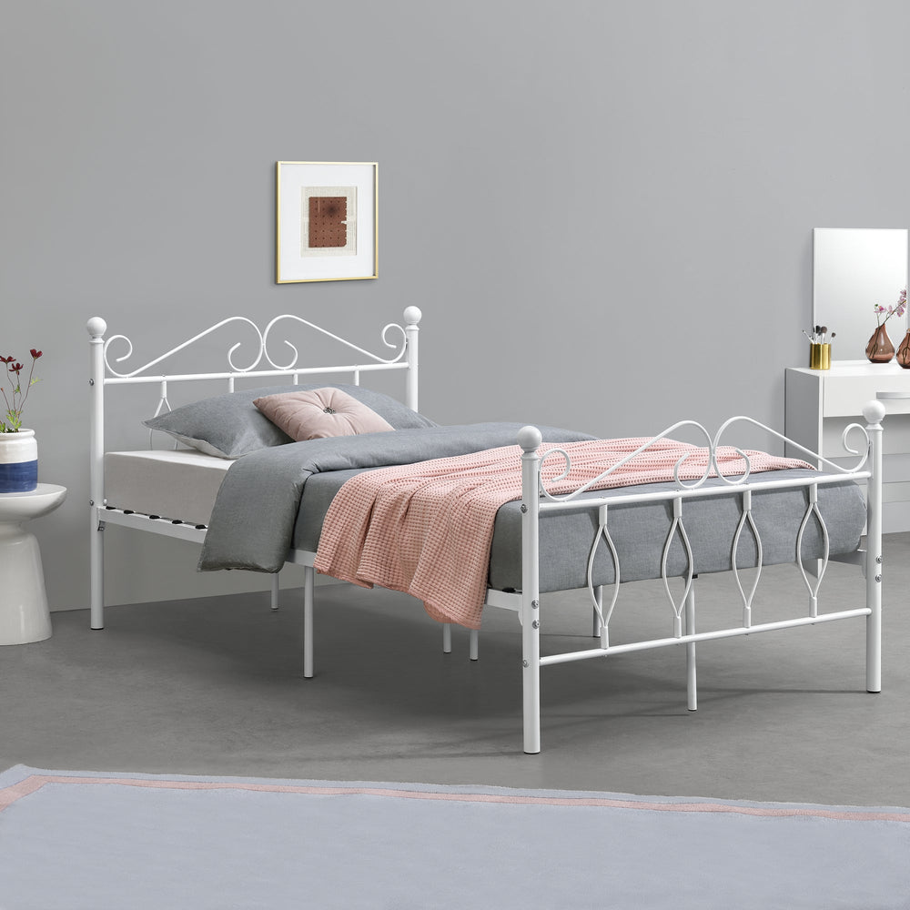 Metallbett Apolda bis 300kg versch. Größen Weiß [en.casa] - premiumXL