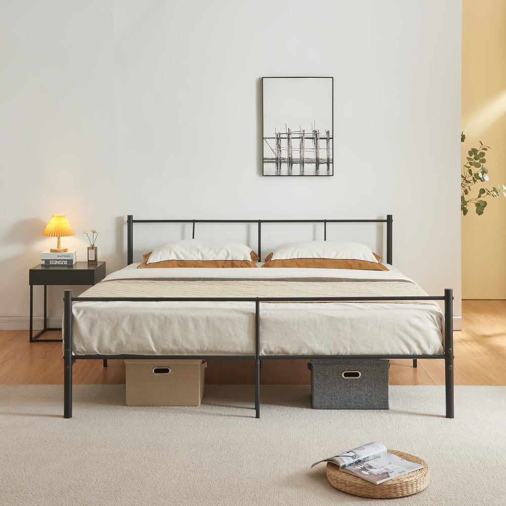 Metallbett Laos in versch. Größen Schwarz [en.casa] - premiumXL