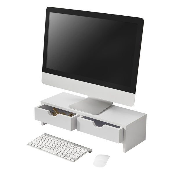 Stojan na monitor Mänttä se 2 zásuvkami 50x18x13cm v různých barvách [en.casa]