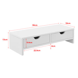 Stojan na monitor Mänttä se 2 zásuvkami 50x18x13cm v různých barvách [en.casa]