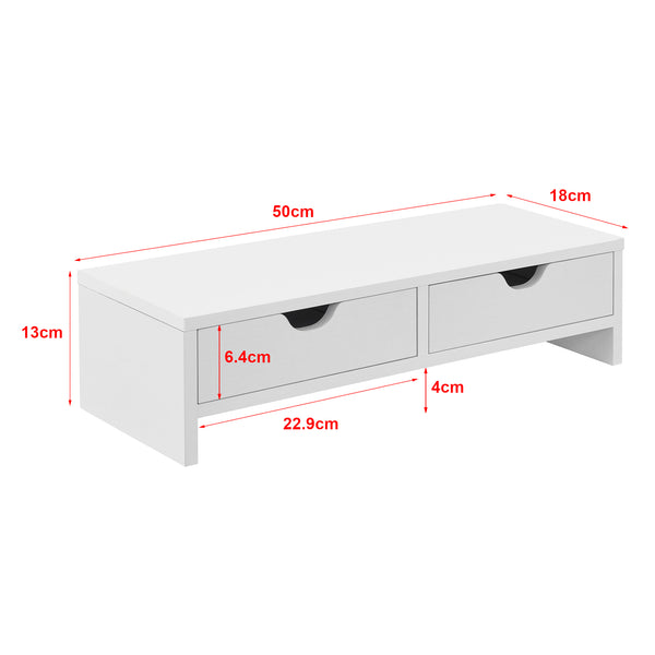 Stojan na monitor Mänttä se 2 zásuvkami 50x18x13cm v různých barvách [en.casa]
