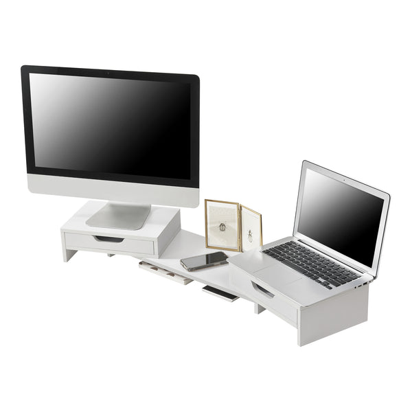 Stojan na monitor Marttila se 2 zásuvkami 60x22x11cm v různých barvách [en.casa]