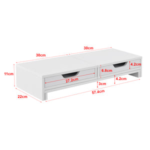 Stojan na monitor Marttila se 2 zásuvkami 60x22x11cm v různých barvách [en.casa]