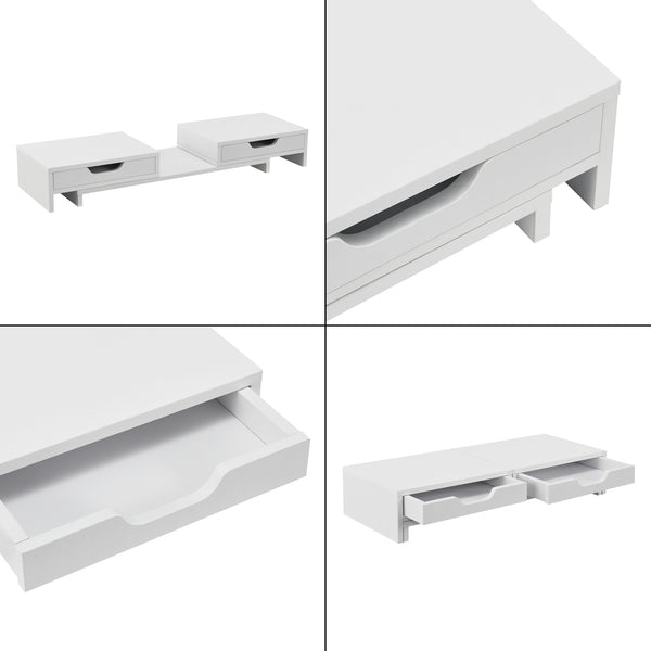Stojan na monitor Marttila se 2 zásuvkami 60x22x11cm v různých barvách [en.casa]