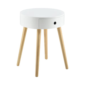 Nachttisch Aurich 50x38x38 cm mit Schublade Retrodesign Weiß en.casa - premiumXL