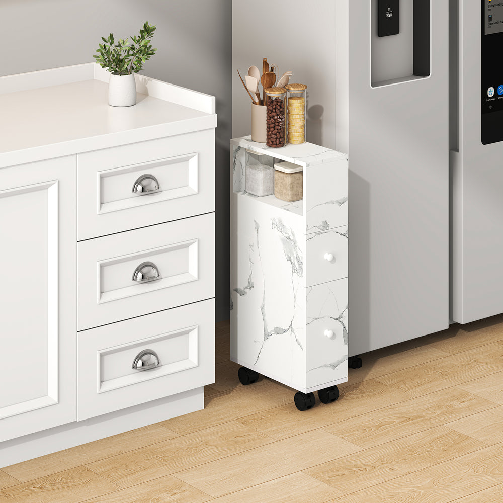 Niche skříňka na kolečkách Broreynna 66x15x33 cm [en.casa]