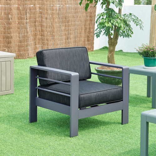 Outdoor - Sessel Avise Aluminium Dunkelgrau [casa.pro] - premiumXL