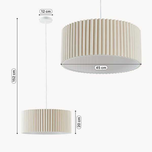 Závěsná lampa Kupimi Ø45 cm Béžová [lux.pro]