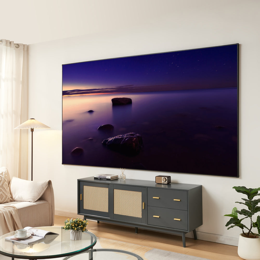 Projekční plátno Väkhoga 16:9 závěsné na zeď [en.casa]