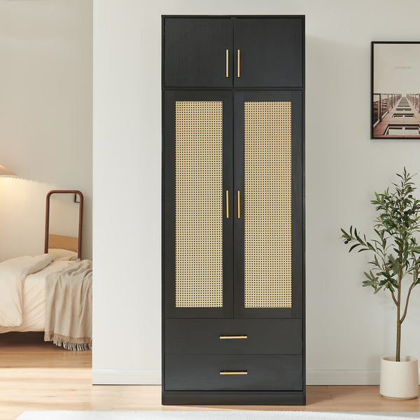 Šatní skříň Larundi 216x80x52 cm se 4 dveřmi [en.casa]