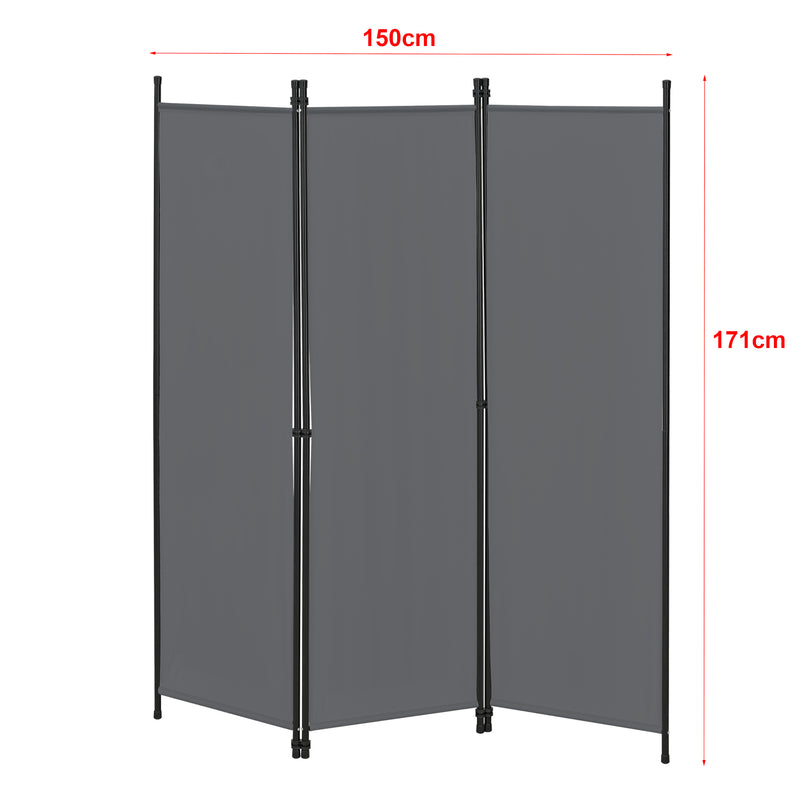 Maßskizze Paraván Huesca 3dílný 150x171 cm různé barvy en.casa