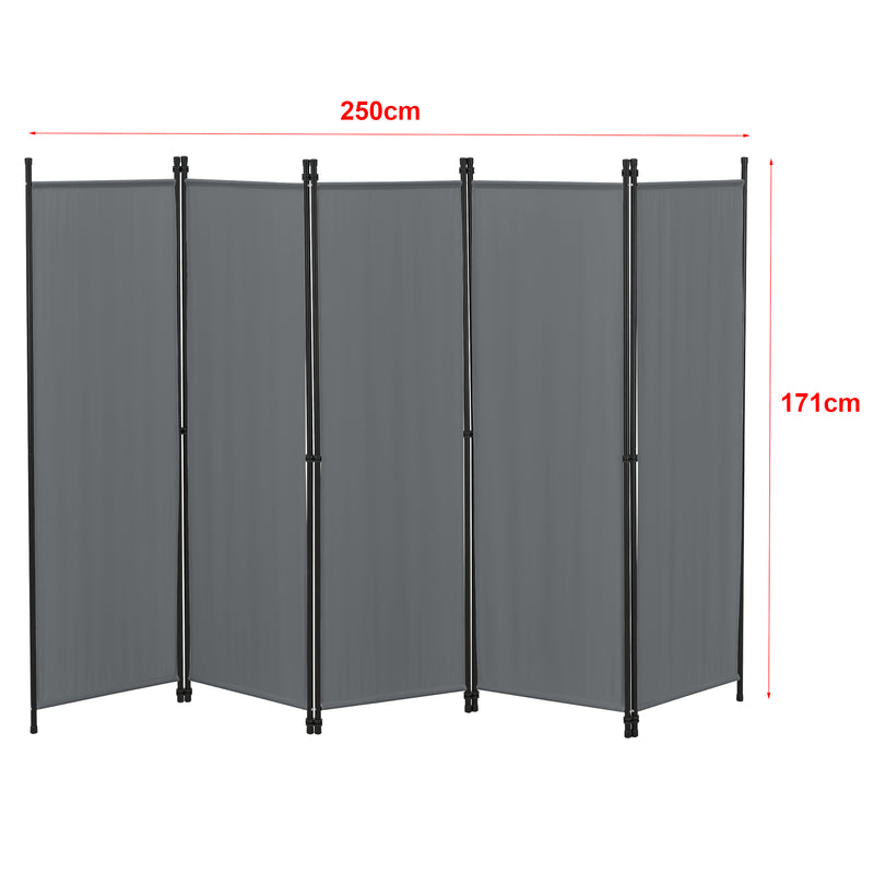 Maßskizze Paraván Huesca 5dílný 250x171 cm různé barvy en.casa