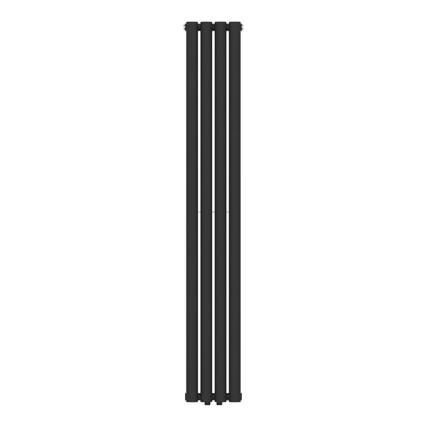Designový trubkový radiátor Nore černý 160x24cm dvojitý 812W [neu.haus]