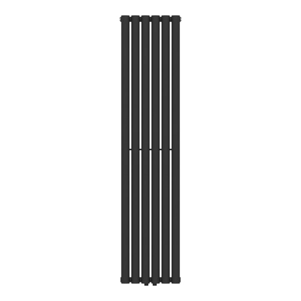 Designový trubkový radiátor Nore černý 160x36cm Jednovrstvý 636W [neu.haus]
