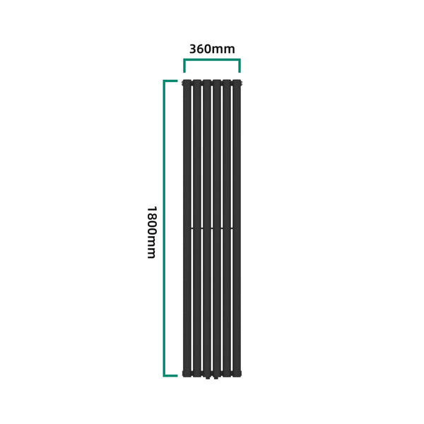 Design radiátor Nore černý 180x36cm jednovrstvý 707W [neu.haus]