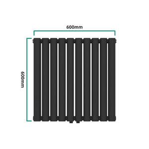 Design radiátor Nore černý 60x60cm dvouvrstvý 800W [neu.haus]