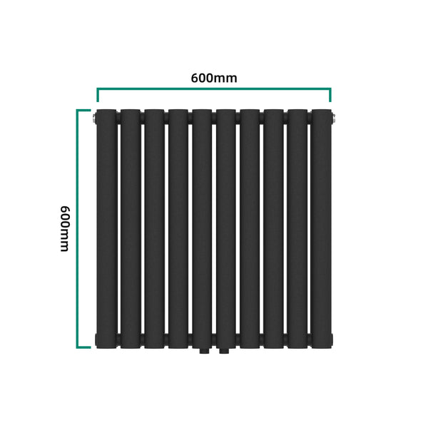 Design radiátor Nore černý 60x60cm dvouvrstvý 800W [neu.haus]