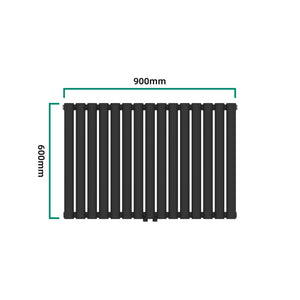 Designový trubkový radiátor Nore černý 60x90cm dvojitý 1180W [neu.haus]