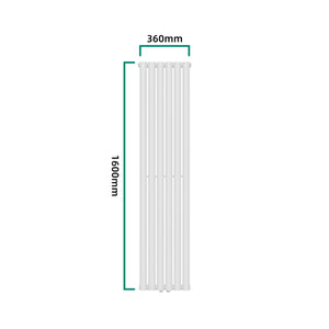 Designový trubkový radiátor Nore bílý 160x36cm dvouvrstvý 1198W [neu.haus]