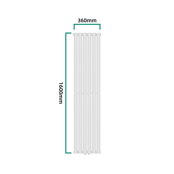 Designový trubkový radiátor Nore bílý 160x36cm dvouvrstvý 1198W [neu.haus]