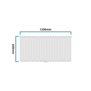 Designový trubkový radiátor Nore bílý 60x120cm jednovrstvý 857W [neu.haus]
