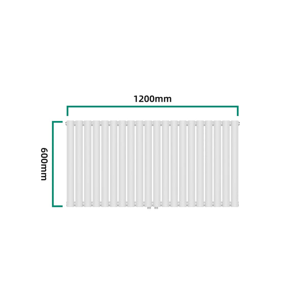Designový trubkový radiátor Nore bílý 60x120cm jednovrstvý 857W [neu.haus]